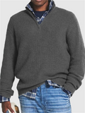 Men's Stand Collar Warm Windproof British Knit Sweater