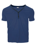 Male Contrast Color V-Neck Short Sleeve Shirts