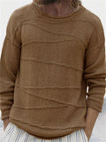 Men's Winter Leisure Crew Neck Long Sleeve Knitted Sweater