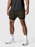 Men's Stretchy Quick Dry Double-Layer Basketball Shorts