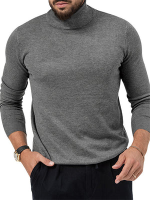 Men's High Neck Stretchy Basic Fleece Shirt for Winter