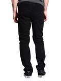 Men's Personality Leather Splicing Straight Leg Pants