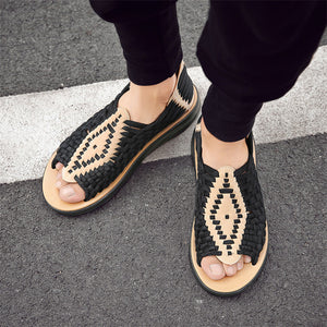 Wearable Hand-Woven Slip-On Sandals for Men