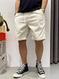 Men's Stylish Drawstring Corduroy Knee Length Shorts