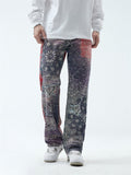 Ethnic Style Paisley Print Retro Male Jeans