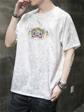 Men's Chinese Style Monkey King Embroidery Retro T-shirt