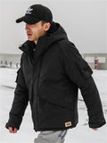 Men's Thermal Hooded Zipper Windproof Padded Coat