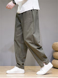 Men's Fashion Drawstring Striped Linen Pants