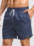 Male Relaxed Striped Swimming Board Shorts