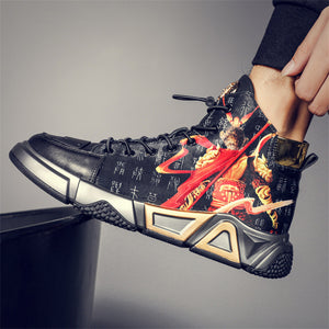 Male Black Myth Wukong Pattern Trendy Sneakers