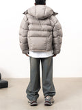 Men's Hooded Puffer Jacket Zipper Cotton Padded Coat