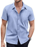 Men's Polka Dot Print Casual Short Sleeve Shirts