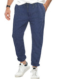 Men's Relaxed Fit Striped Straight-Leg Trousers