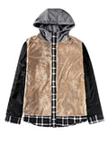 Men's Keep Warm Plush Plaid Winter Hooded Coat