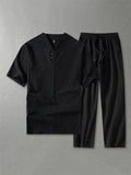 Mens Loose Comfy Vintage Linen Sets