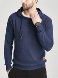 Men's Plaided Texture Knitted Long Sleeve Hoodies