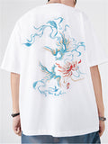 Fashion Male Cotton Casual Half Sleeve Shirts With Phoenix Embroidery