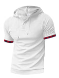 Men's Sports Short Sleeve Hooded Waffle Shirt