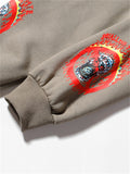 Hip-Hop Graffiti Skull Print Warm Hoodies for Trendy Men