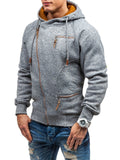 Male Personality Side Zipper Fleece Hoodies