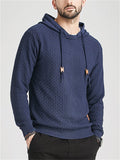 Men's Plaided Texture Knitted Long Sleeve Hoodies