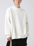 Men's Relaxed Fit Solid Color Crew Neck Sweater