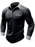 Office Wear Lapel Long Sleeve Autumn Polo Shirt for Men