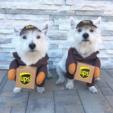 Funny Pet Dress UP Costume Dogs UPS Express Outfit with Hat