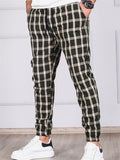 Men's Casual Vintage Plaid Drawstring Ankle Tied Pants