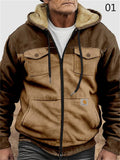 Winter Men's Fleece Lined Warm Hooded Coats