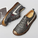 Men's Soft Sole Breathable Leather Lace Up Fashion Sneakers