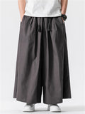 Men's Chinese Style Linen Wide Leg Harem Pants