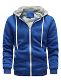 Men's Sporty Thick Padded Lined Fleece Hooded Coats