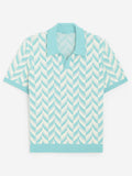 Sky Blue Short Sleeve Casual Polo Shirt for Men