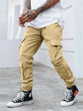 Street Style Multi-Pocket Loose Drawstring Cargo Pants for Men