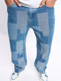 Men's Casual Patch Loose Fit Wide Leg Jeans