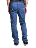 Men's Personality Leather Splicing Straight Leg Pants