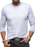 Men's Simple Crew Neck Slim Long Sleeve Bottoming Shirt