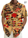 Retro Hawaiian Style Men's Nautical Elements Printed T-shirts