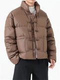 Winter Stand Collar Short White Duck Down Coat for Men