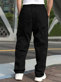 Baggy Flap Pocket Overalls Elasticated Cargo Pants for Men