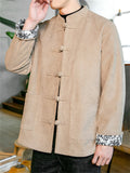 Men's Leisure Knot Button Thermal Cotton Padded Coat