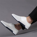 Men's Hollowed Out Breathable Contrast Color Flat Shoes