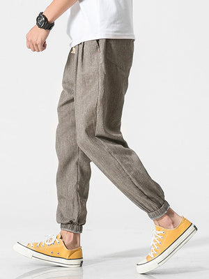 Men's Cozy Elastic Waist Casual Linen Pants