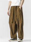 Men's Warm Corduroy Pants with Waistband for Autumn Winter