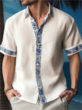 Cuba Holiday Print Short Sleeve Shirt for Men