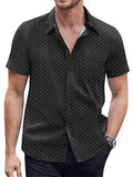 Men's Polka Dot Print Casual Short Sleeve Shirts