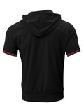 Men's Sports Short Sleeve Hooded Waffle Shirt