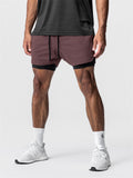 Men's Stretchy Quick Dry Double-Layer Basketball Shorts