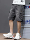 Male Summer Fashionable Multi-Pocket Denim Shorts